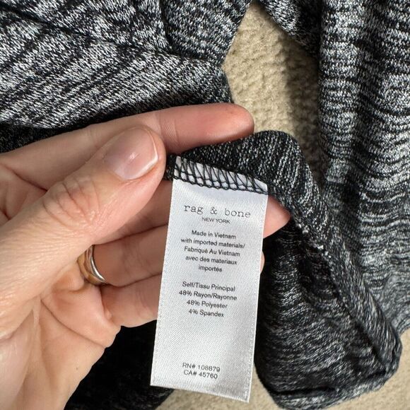 Rag & Bone Port Tee Top Womens Medium Charcoal Heather Long Sleeve Cold Shoulder - Picture 9 of 11